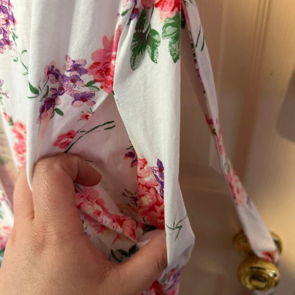 The Vermont Country Store Floral Cottagecore Coquette Romantic Robe Size M - Picture 14 of 14